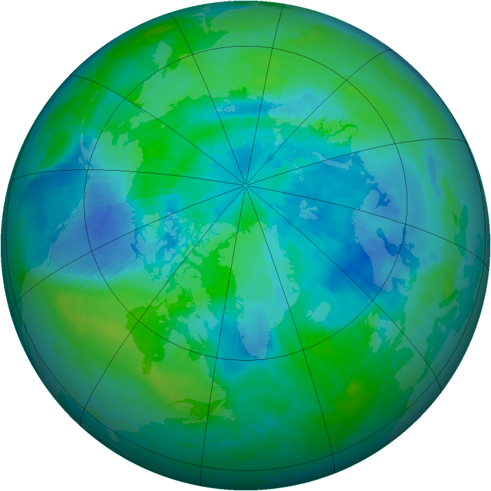 Arctic ozone map for 22 September 2000